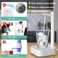 Water Gallon Pump Portable Electric Water Dispenser for Household Camping Smart  Automatic Drinking Water Bottle Gallon Pump
